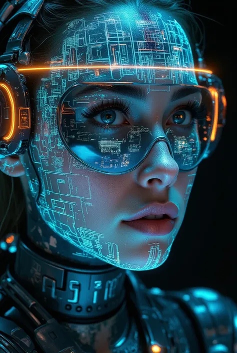 Imagem de um robô ou tecnologia abstrata